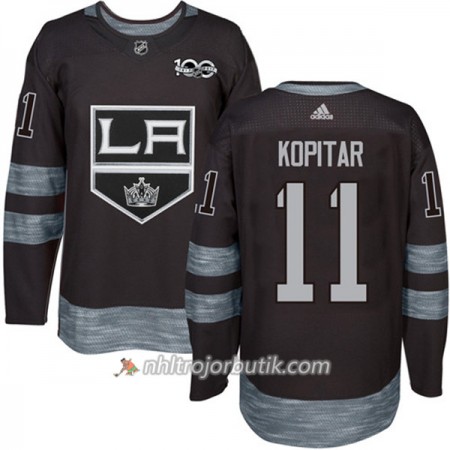 Män Ishockey Los Angeles Kings Tröja Anze Kopitar 11 1917-2017 100th Anniversary Adidas Svart Authentic